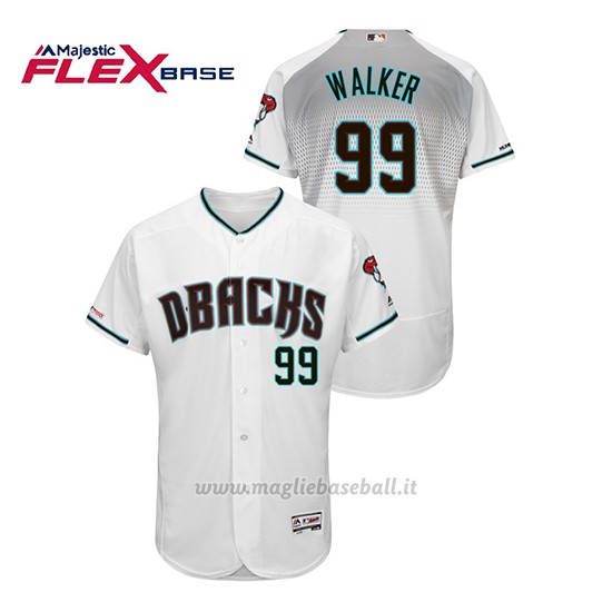 Maglia Baseball Uomo Arizona Diamondbacks Taijuan Walker 150th Aniversario Patch Autentico Flex Base Bianco